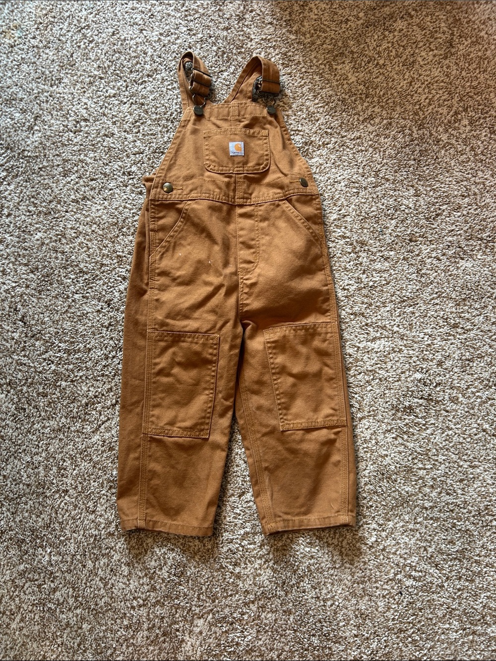 Carhartt Kids Tan Brown Duck Overalls – Classic Workwear Bib